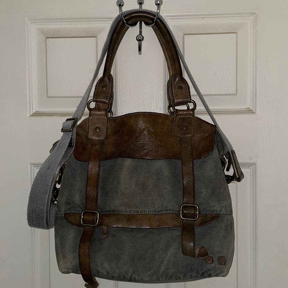 RARE Bed Stu Cascade canvas & leather crossbody tote
